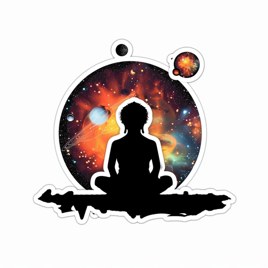 Buddha galaxy majestic Expressive surreal Vinyl Decal Sticker for Car, Laptop, Tumbler and more # F017145