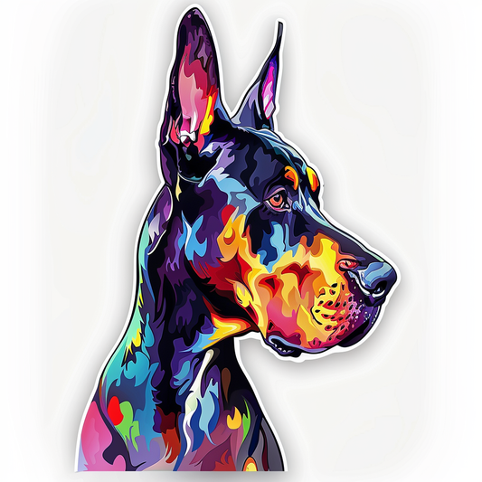 Great Dane Dog Expressive surreal Vinyl Decal Sticker for Car, Laptop, Tumbler and more # F022903