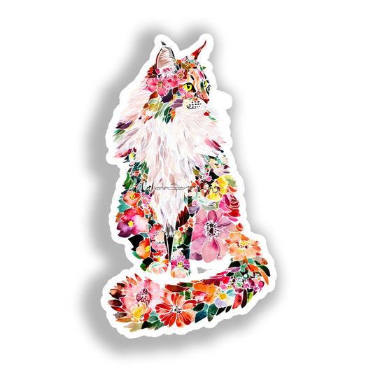 Norwegian Forest Cat Vinyl Decal Sticker for Car, Laptop, Tumbler and more # A019330-4" x 4"