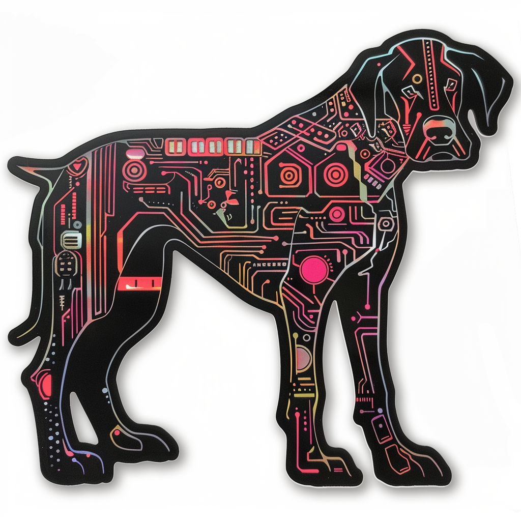 Great Dane Dog cyber punk majestic Expressive surreal Vinyl Decal Sticker for Car, Laptop, Tumbler and more # F017898