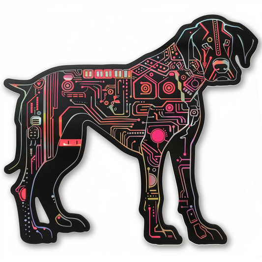 Great Dane Dog cyber punk majestic Expressive surreal Vinyl Decal Sticker for Car, Laptop, Tumbler and more # F017898