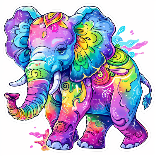 Elephant Expressive surreal Vinyl Decal Sticker for Car, Laptop, Tumbler and more # F022162-4" x 4"