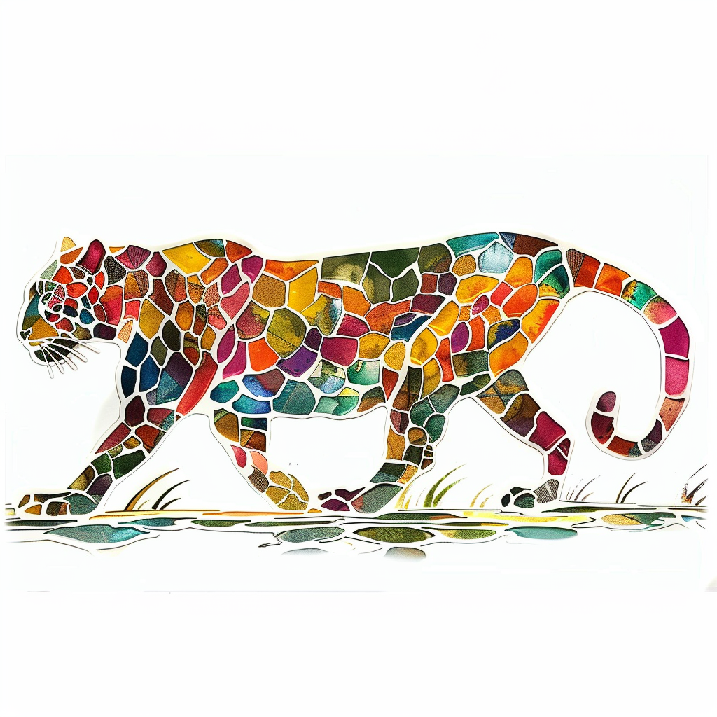 Leopard majestic Expressive surreal Vinyl Decal Sticker for Car, Laptop, Tumbler and more # F022498