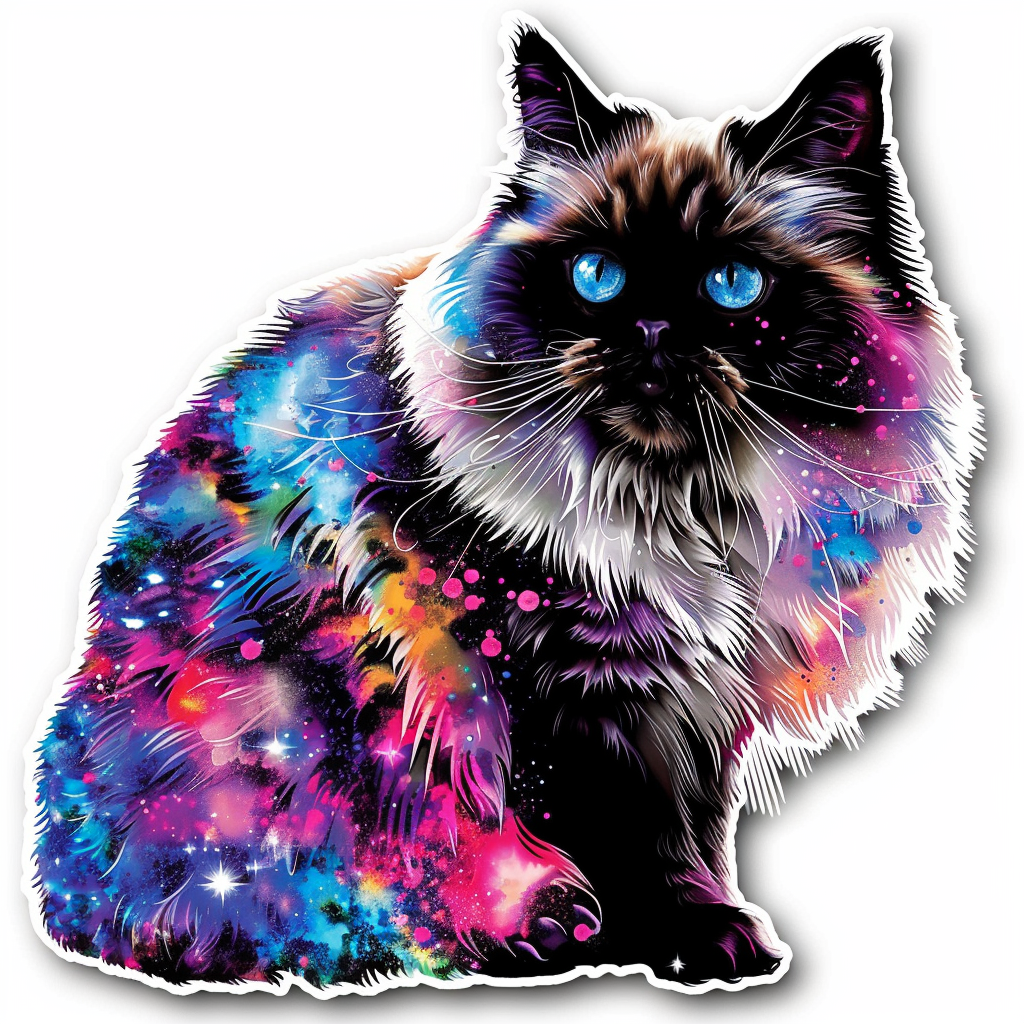Ragdoll Cat Vinyl Decal Sticker for Car, Laptop, Tumbler and more # F010151