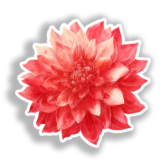 Dahlia Flower Vinyl Decal Sticker for Car, Laptop, Tumbler and more # A019718-4" x 4"