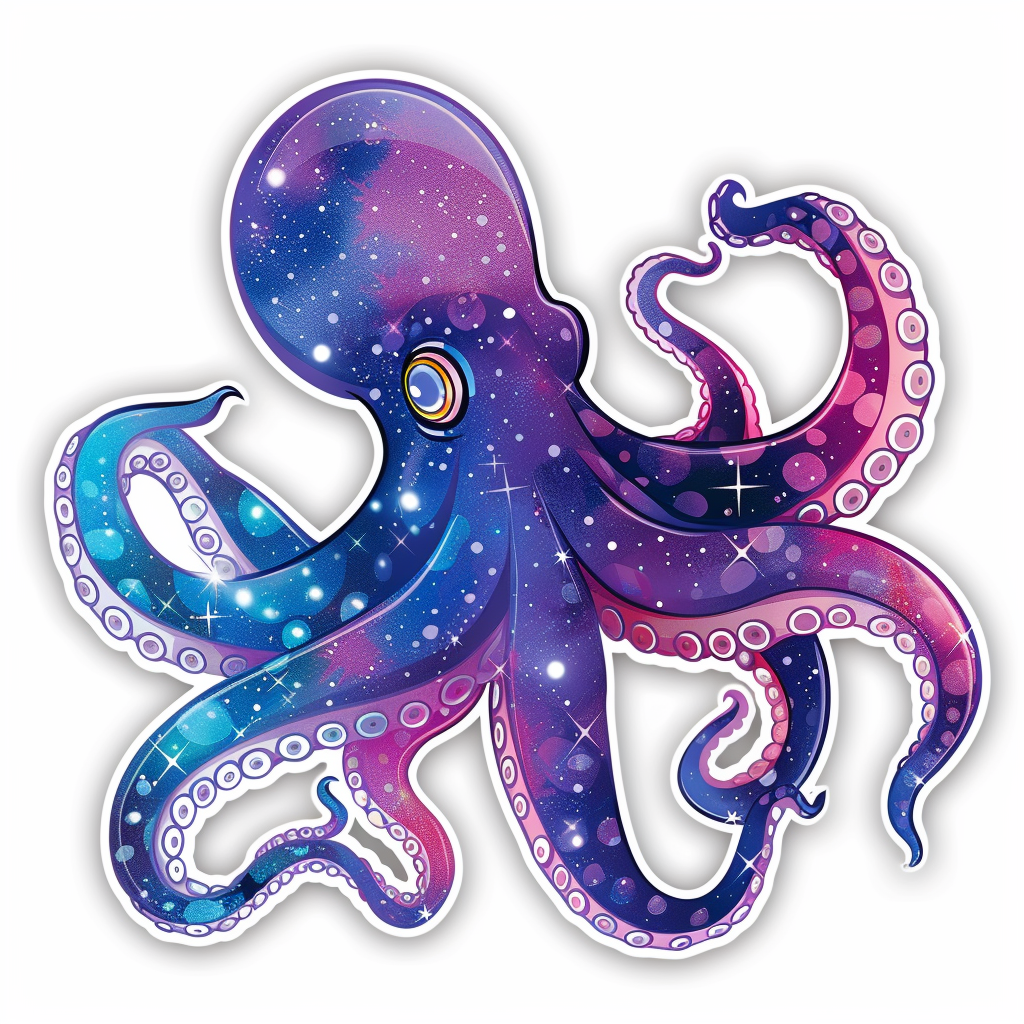 Sticker of a Octopus galaxy majestic Expressive surreal Vinyl Decal Sticker for Car, Laptop, Tumbler and more # F015638