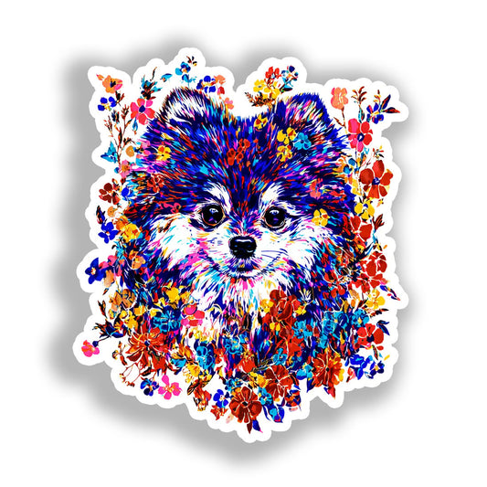 Pomeranian Dog Vinyl Decal Sticker for Car, Laptop, Tumbler and more # A017376-4" x 4"