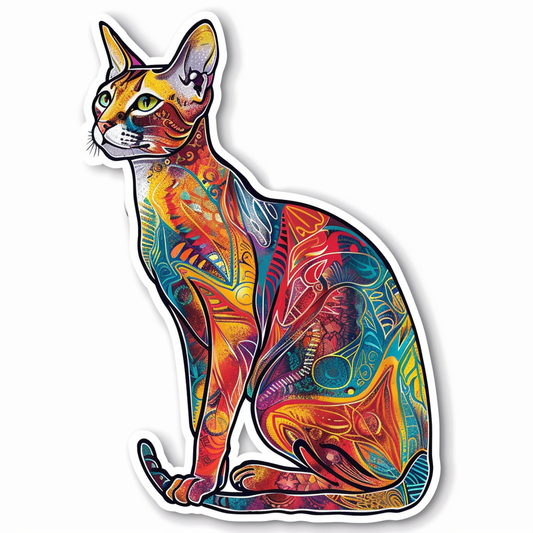 Abyssinian Cat astronaut majestic Expressive surreal Vinyl Decal Sticker for Car, Laptop, Tumbler and more # F021110-4" x 4"