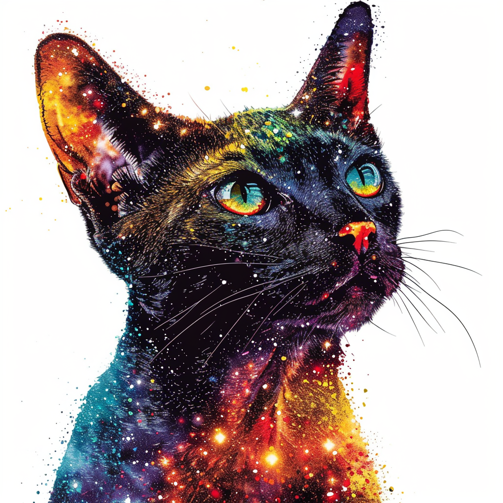 Abyssinian Cat astronaut majestic Expressive surreal Vinyl Decal Sticker for Car, Laptop, Tumbler and more # F021131-4" x 4"