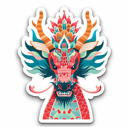 Dragon crowned majestic Expressive surreal Vinyl Decal Sticker for Car, Laptop, Tumbler and more # F019013