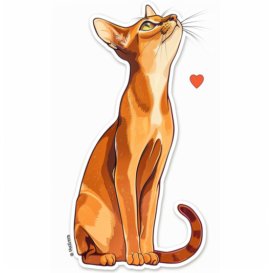 Abyssinian Cat astronaut majestic Expressive surreal Vinyl Decal Sticker for Car, Laptop, Tumbler and more # F021272-4" x 4"