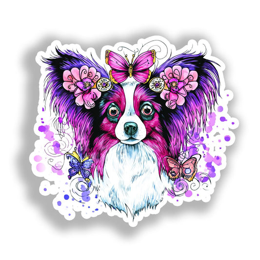Papillon Dog Vinyl Decal Sticker for Car, Laptop, Tumbler and more # A019271-4" x 4"