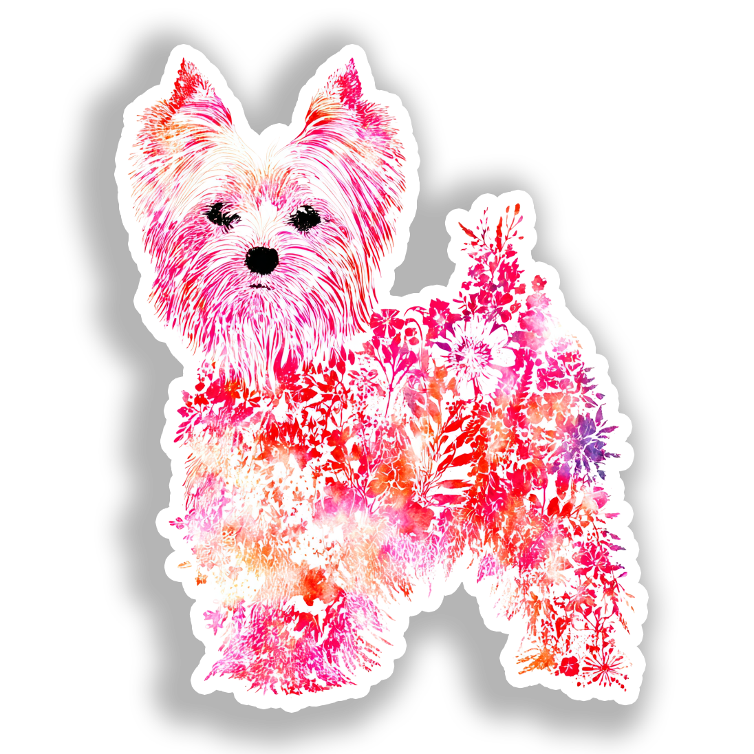 Yorkshire Terrier Dog Vinyl Decal Sticker for Car, Laptop, Tumbler and more # A017116-4" x 4"