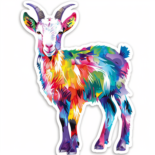 Goat majestic Expressive surreal Vinyl Decal Sticker for Car, Laptop, Tumbler and more # F020607-4" x 4"