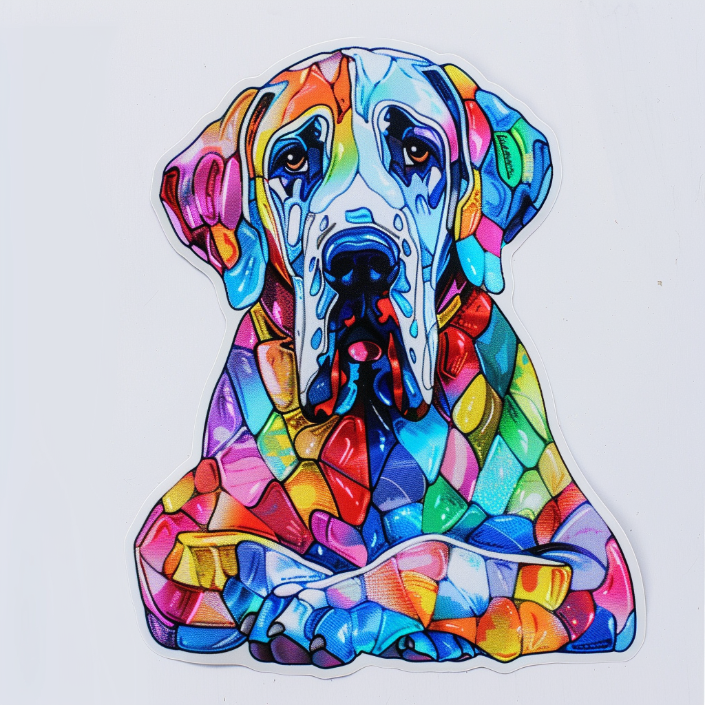 Great Dane Dog Expressive surreal Vinyl Decal Sticker for Car, Laptop, Tumbler and more # F022749