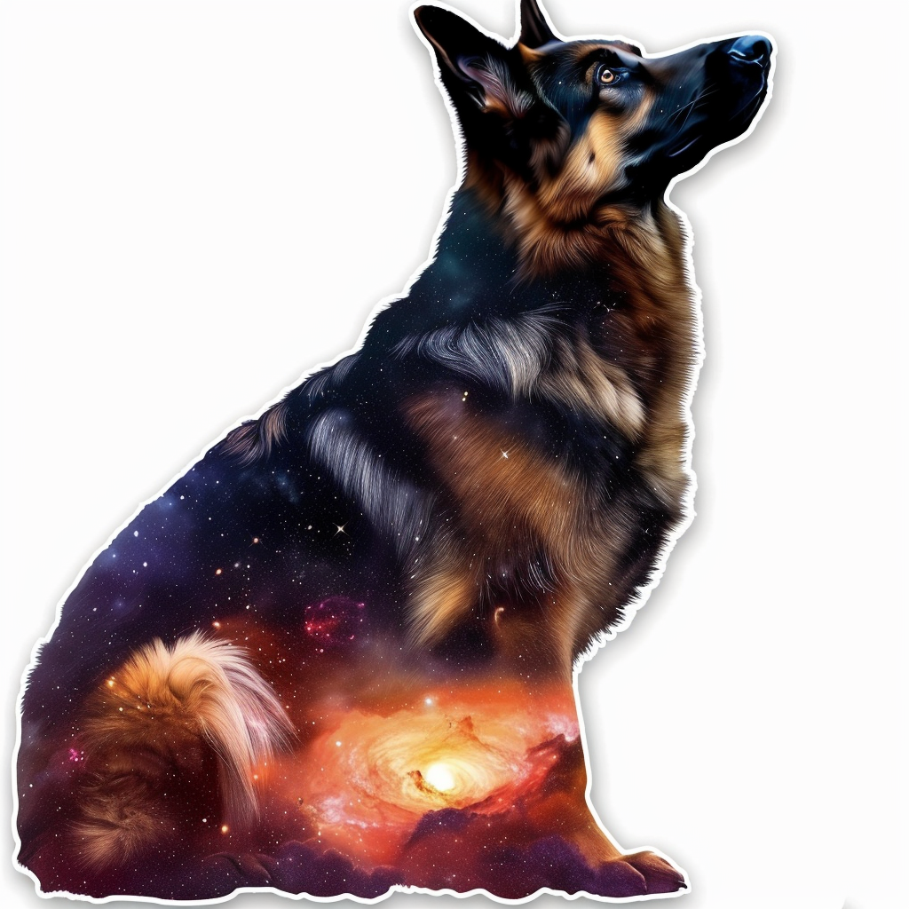German Shepherd Dog galaxy Vinyl Decal Sticker for Car, Laptop, Tumbler and more # F011287