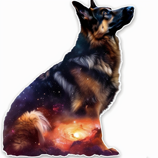 German Shepherd Dog galaxy Vinyl Decal Sticker for Car, Laptop, Tumbler and more # F011287