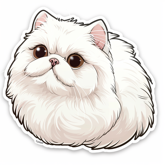 Persian Cat Expressive surreal Vinyl Decal Sticker for Car, Laptop, Tumbler and more # F016063