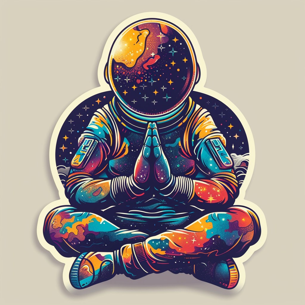 Sticker of a Astronaut majestic Expressive surreal Vinyl Decal Sticker for Car, Laptop, Tumbler and more # F016891