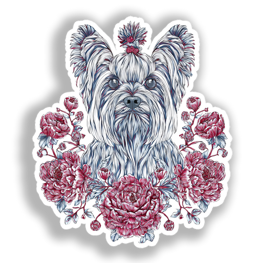 Yorkshire Terrier Dog Vinyl Decal Sticker for Car, Laptop, Tumbler and more # A017135-4" x 4"