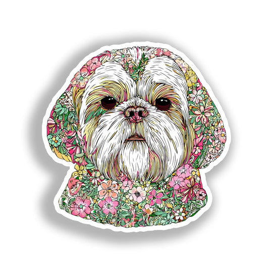 Shih Tzu Dog Vinyl Decal Sticker for Car, Laptop, Tumbler and more # A019161-4" x 4"