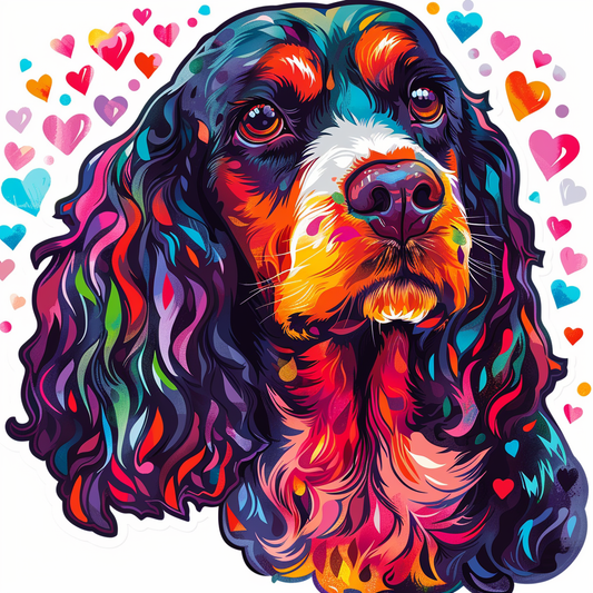 Cocker Spaniel Dog majestic Expressive surreal Vinyl Decal Sticker for Car, Laptop, Tumbler and more # F019936-4" x 4"