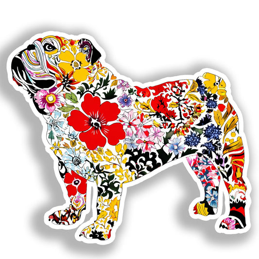 Bulldog English Dog Vinyl Decal Sticker for Car, Laptop, Tumbler and more # A018933-4" x 4"