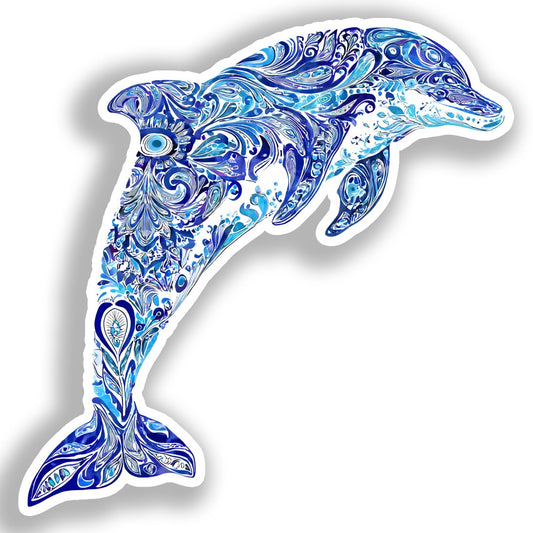 Dolphin Vinyl Decal Sticker for Car, Laptop, Tumbler and more # A018581-4" x 4"