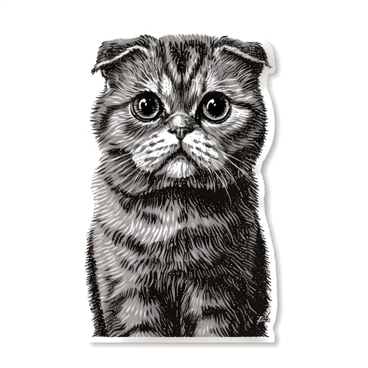 Scottish Fold cat Vinyl Decal Sticker for Car, Laptop, Tumbler and more # F07581