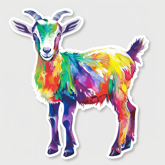 Goat majestic Expressive surreal Vinyl Decal Sticker for Car, Laptop, Tumbler and more # F020632-4" x 4"