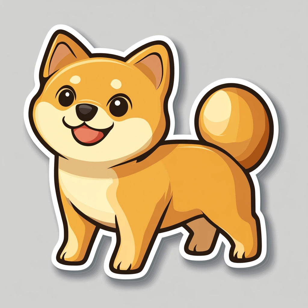 Shiba Inu sticker cartoon style Expressive surreal Vinyl Decal Sticker for Car, Laptop, Tumbler and more # F025824