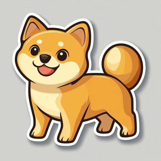 Shiba Inu sticker cartoon style Expressive surreal Vinyl Decal Sticker for Car, Laptop, Tumbler and more # F025824