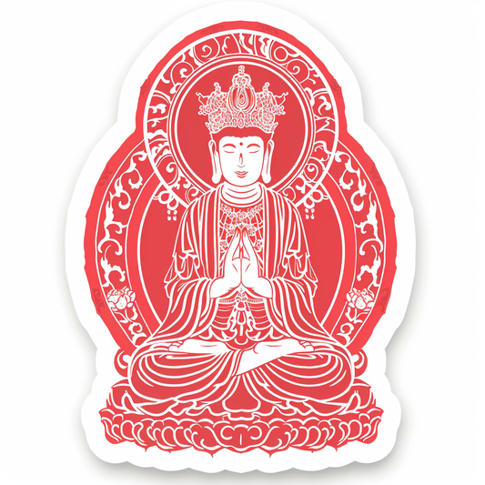 Buddha cartoon majestic Expressive surreal Vinyl Decal Sticker for Car, Laptop, Tumbler and more # F016987