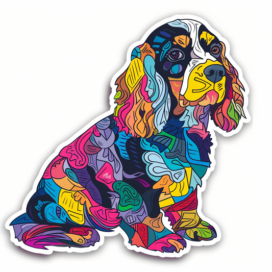 Cocker Spaniel Dog majestic Expressive surreal Vinyl Decal Sticker for Car, Laptop, Tumbler and more # F020351-4" x 4"