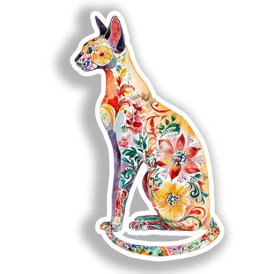 Oriental Shorthair Cat Vinyl Decal Sticker for Car, Laptop, Tumbler and more # A019312-4" x 4"