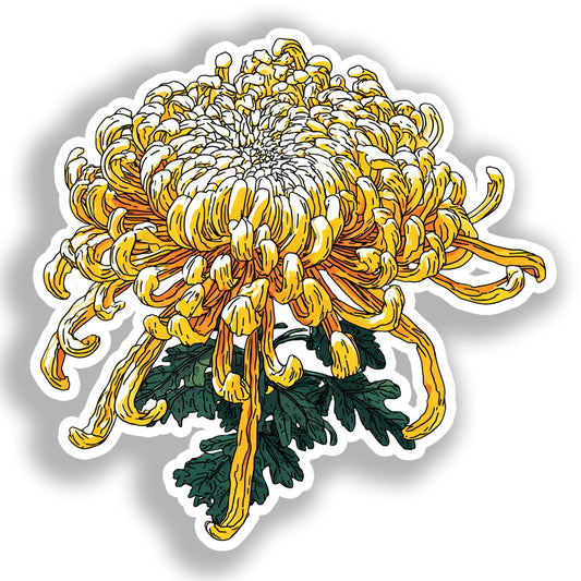 Chrysanthemum Flower Vinyl Decal Sticker for Car, Laptop, Tumbler and more # A018868-4" x 4"