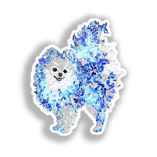 Pomeranian Dog Vinyl Decal Sticker for Car, Laptop, Tumbler and more # A017349-4" x 4"