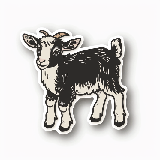 Goat majestic Expressive surreal Vinyl Decal Sticker for Car, Laptop, Tumbler and more # F020495-4" x 4"