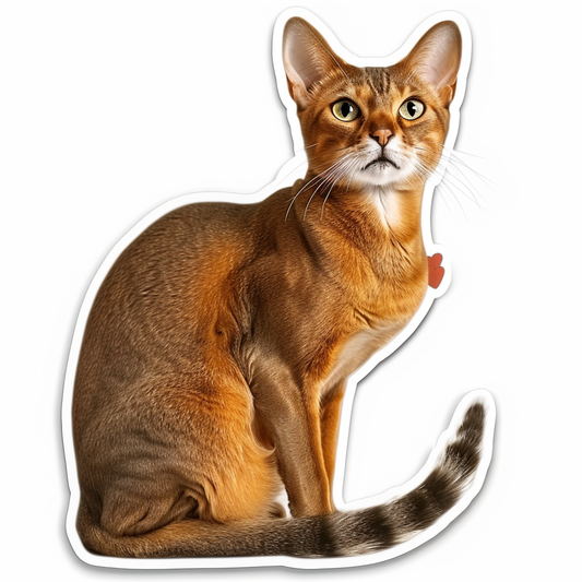 Abyssinian Cat astronaut majestic Expressive surreal Vinyl Decal Sticker for Car, Laptop, Tumbler and more # F021254-4" x 4"