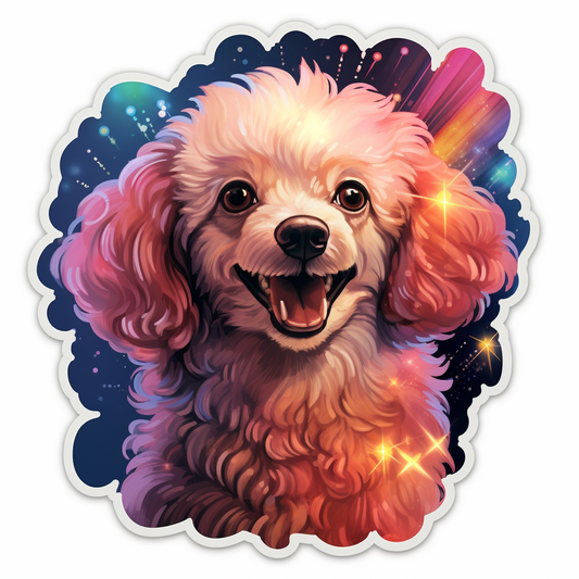 Poodle dog Cosmic Vinyl Decal Sticker for Car, Laptop, Tumbler and more # F012279