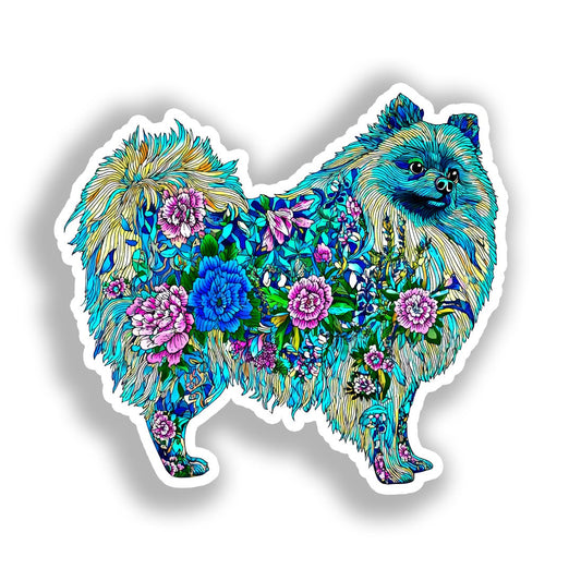 Pomeranian Dog Vinyl Decal Sticker for Car, Laptop, Tumbler and more # A017282-4" x 4"