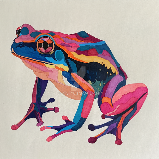 Sticker of a Frog majestic Expressive surreal Vinyl Decal Sticker for Car, Laptop, Tumbler and more # F016690