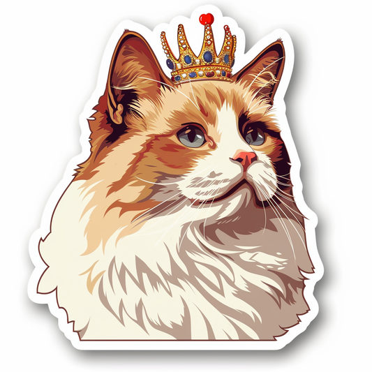 Ragdoll CatRagdoll Cat crowned Vinyl Decal Sticker for Car, Laptop, Tumbler and more # F010209