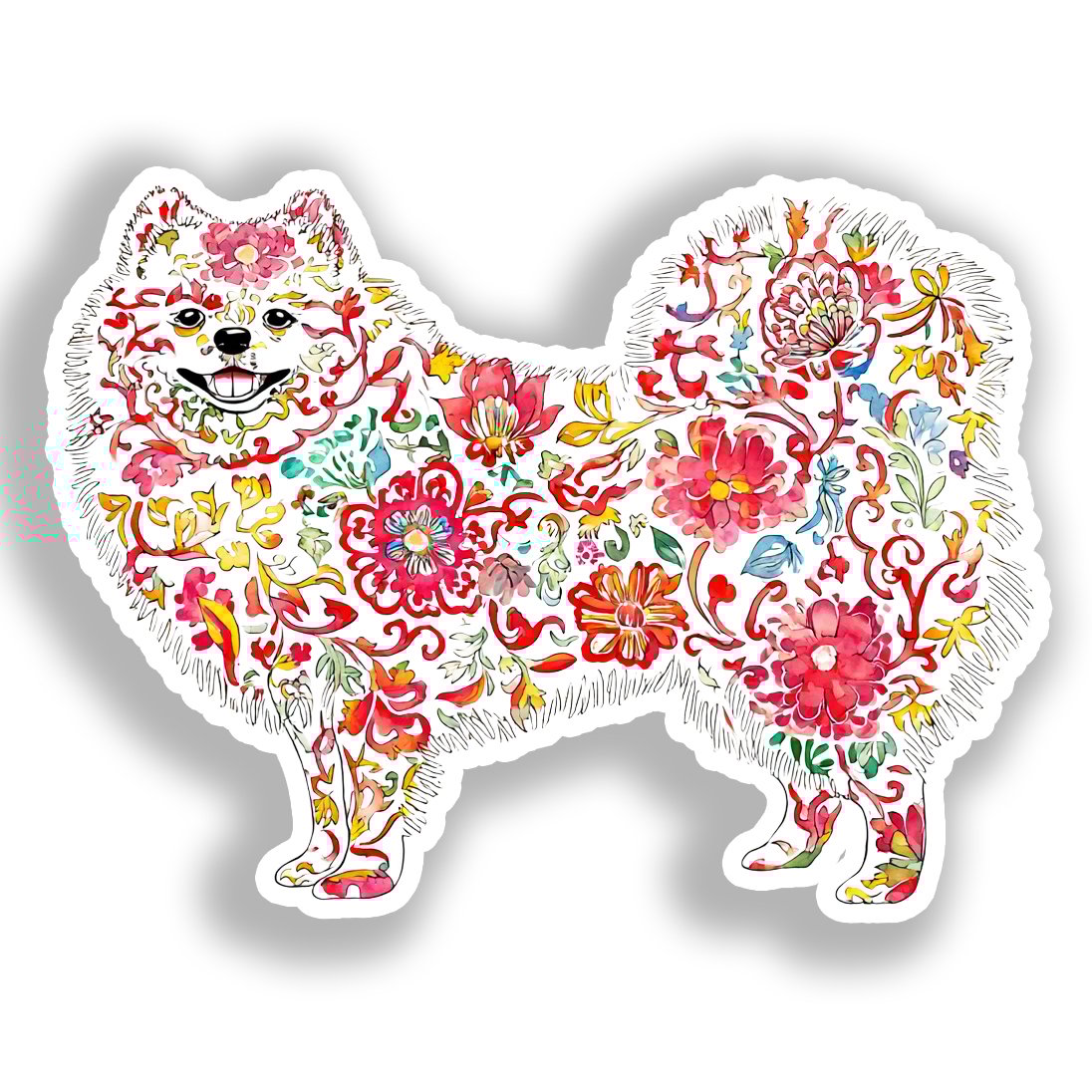 Pomeranian Dog Vinyl Decal Sticker for Car, Laptop, Tumbler and more # A017343-4" x 4"