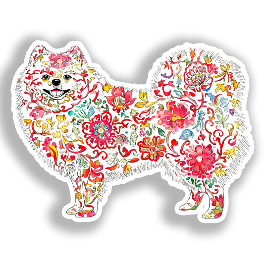 Pomeranian Dog Vinyl Decal Sticker for Car, Laptop, Tumbler and more # A017343-4" x 4"