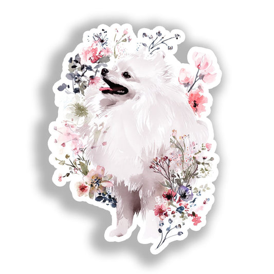 Pomeranian Dog Vinyl Decal Sticker for Car, Laptop, Tumbler and more # A017406-4" x 4"