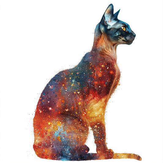 Abyssinian Cat astronaut majestic Expressive surreal Vinyl Decal Sticker for Car, Laptop, Tumbler and more # F021203-4" x 4"