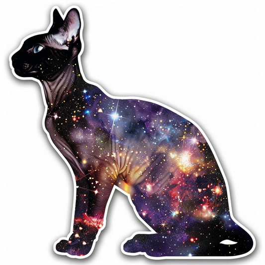 Adorable Cornish Rex Cat Expressive surreal Vinyl Decal Sticker for Car, Laptop, Tumbler and more # F021484-4" x 4"