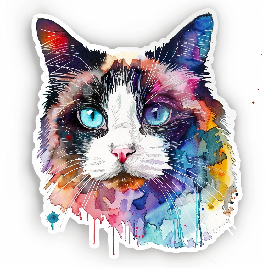 Ragdoll Cat Vinyl Decal Sticker for Car, Laptop, Tumbler and more # F010224