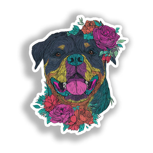Rottweiler Dog Vinyl Decal Sticker for Car, Laptop, Tumbler and more # A019225-4" x 4"